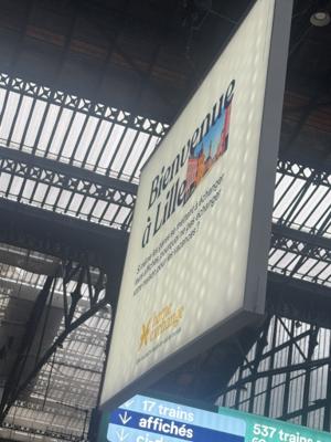a billboard that says 'bienvenue à lille'