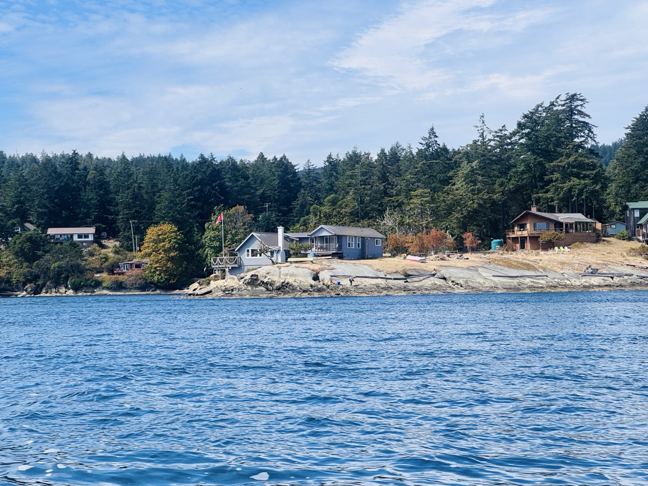a little pretty little house on the edge of the island