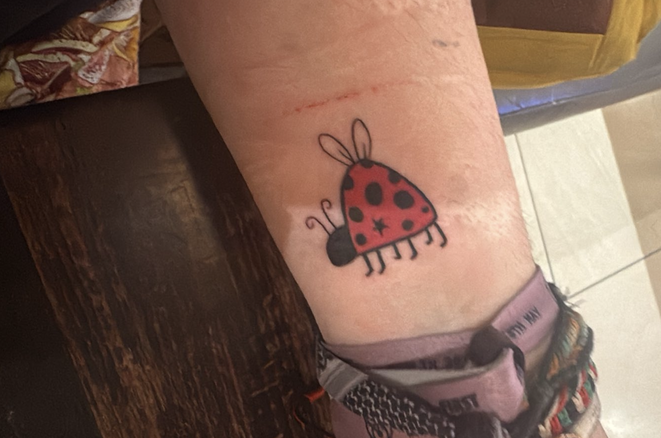 cutest ladybird tattoo on my wrist fresh