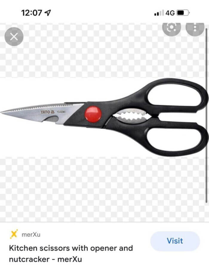 kitchen scissors with nutcracker